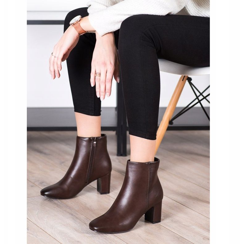 Super Mode Klassische Stiefel mit hohen Absätzen braun 1