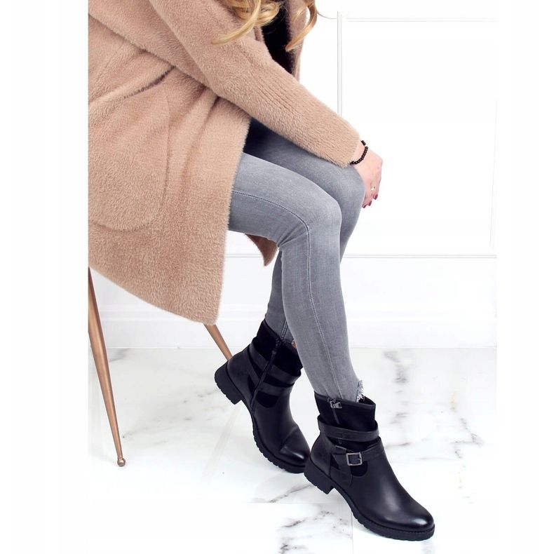 Schwarze Militärstiefel für Damen 267 Schwarz 1