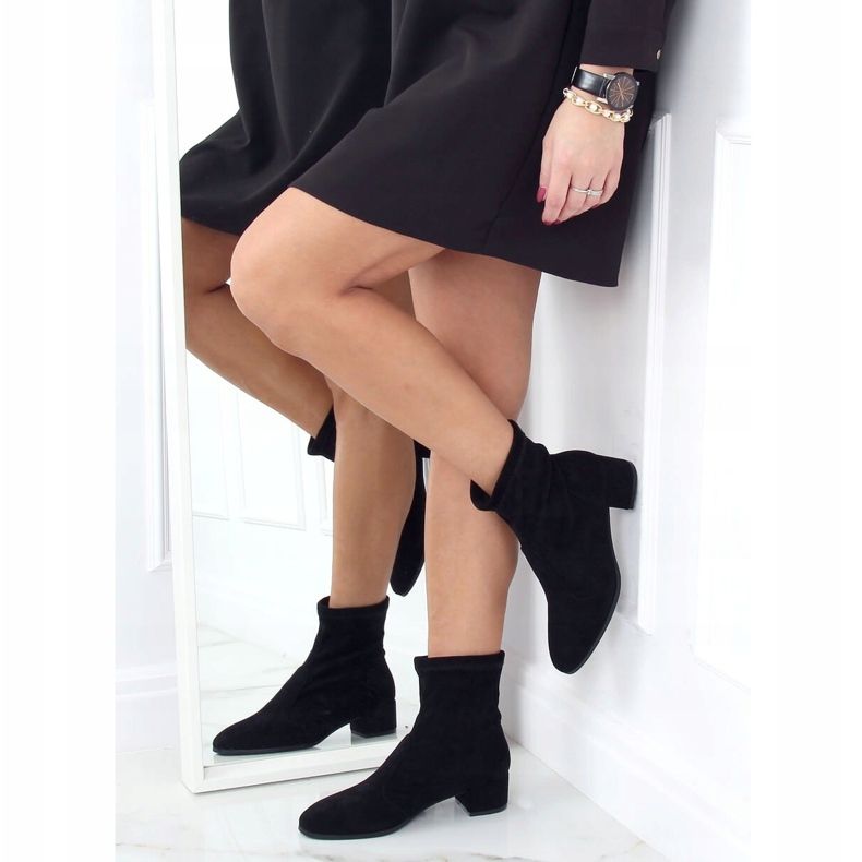 Schwarz YK-103 Schwarze Stiefel mit weichem Obermaterial 2