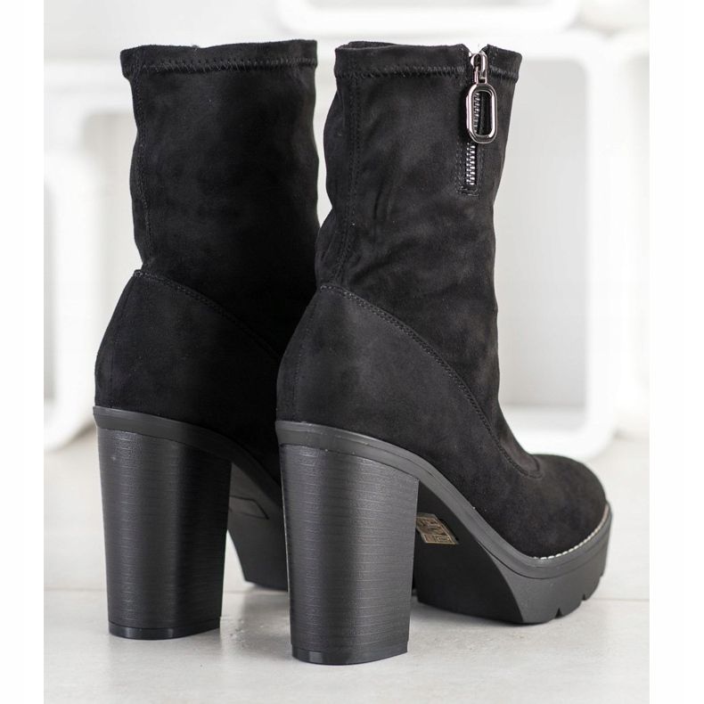 Super Mode Stylische Stiefel auf der Plattform schwarz 1