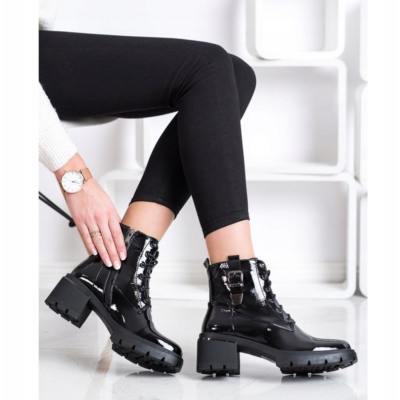 SHELOVET Lackierte Modearbeiter schwarz 1