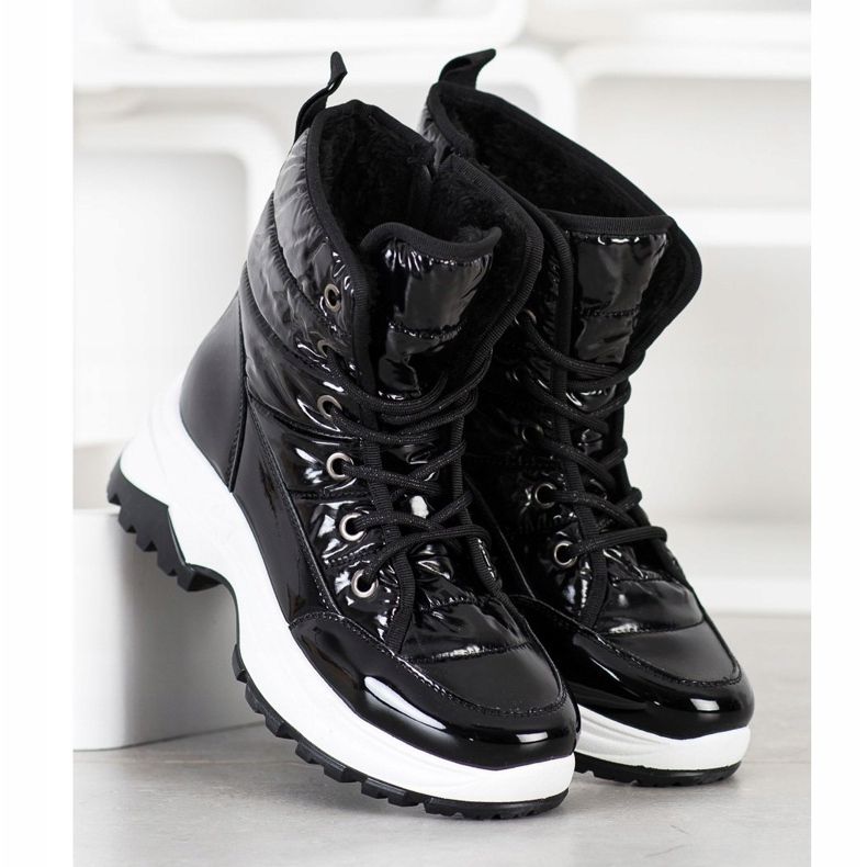 SHELOVET Bequeme Schneeschuhe schwarz 2