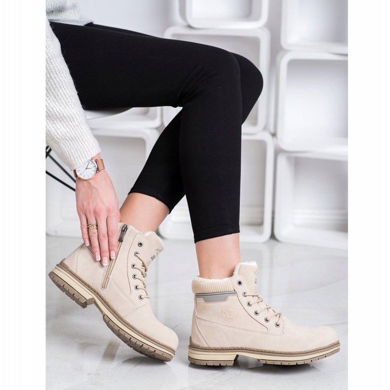 SANDIC Trapper mit Schaffell beige 1