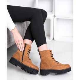 SHELOVET Wildleder-Trapper auf der Plattform braun 1