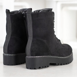 SHELOVET Wildleder-Trapper auf der Plattform schwarz 1