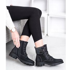 Super Mode Wanderschuhe mit dekorativem Reißverschluss schwarz 2