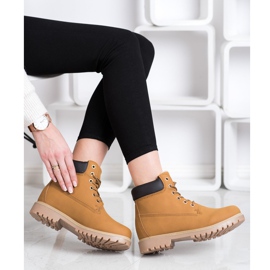 SHELOVET Warme Wanderschuhe mit Öko-Leder braun 2