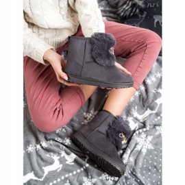 Queentina Warmes Mukluki mit Ornament grau 1