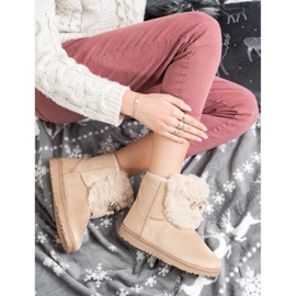 Queentina Warmes Mukluki mit Ornament beige 1