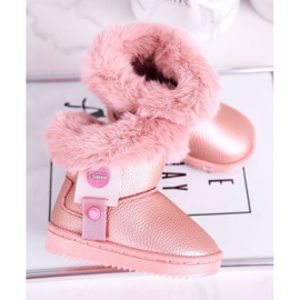 Apawwa Warme rosa Marella Kinder-Schneestiefel mit Fell 4