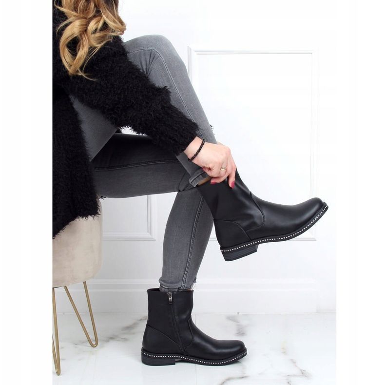 Schwarze schwarze Damenstiefel 1268J24 Schwarz 2
