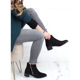 Stiefel Mandel Schwarz Wildleder Zehenkappe 88168-1 Schwarz 1