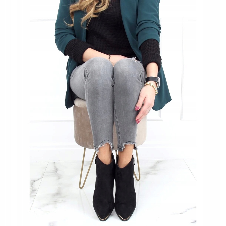 Stiefel Mandel Schwarz Wildleder Zehenkappe 88168-1 Schwarz 2