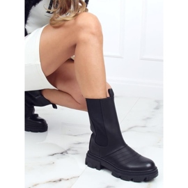 Schwarze Motorradstiefel D-5 Schwarz 1