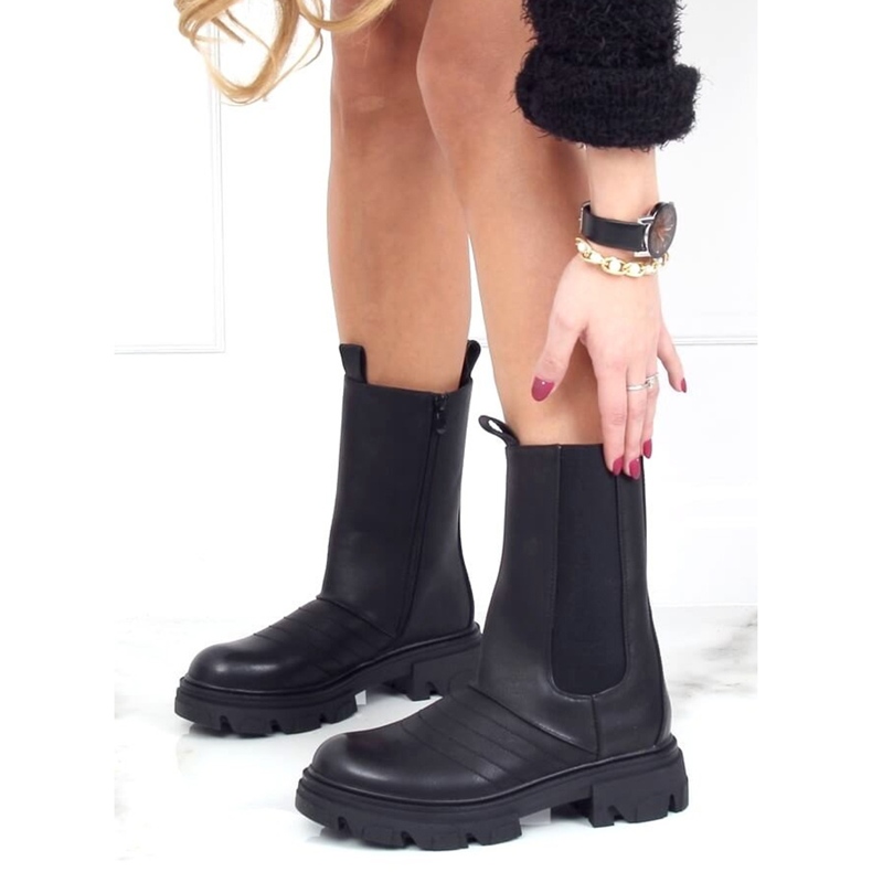 Schwarze Motorradstiefel D-5 Schwarz 2