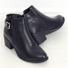 Schwarze Stiefel mit niedrigem Absatz J101 Schwarz 2
