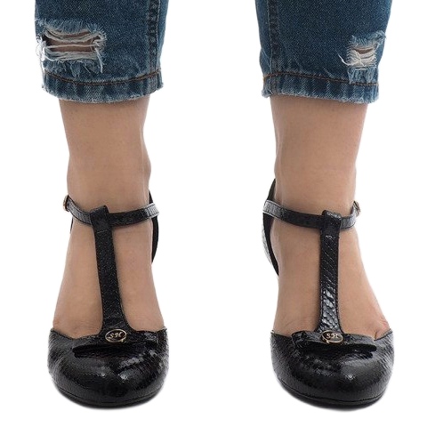 Schwarze Pumps am Pfosten 2239-3 2