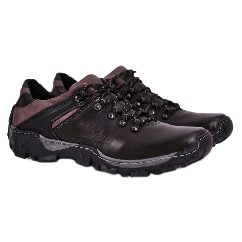 Bednarek Polish Shoes Herren Leder Trekkingschuhe Bednarek Schwarz 2