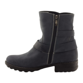Winterstiefel Gregors 544 aus Leder für Damen, Marineblau 2
