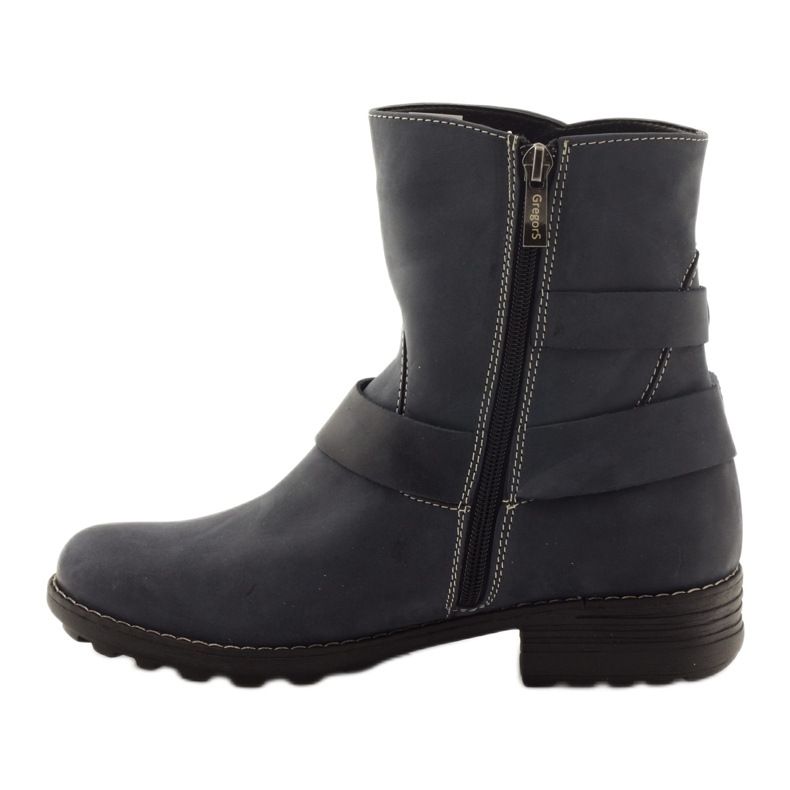 Winterstiefel Gregors 544 aus Leder für Damen, Marineblau 2
