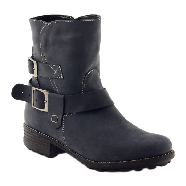 Winterstiefel Gregors 544 aus Leder für Damen, Marineblau 1