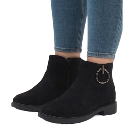 Schwarze X-36 isolierte Wildlederstiefel 2