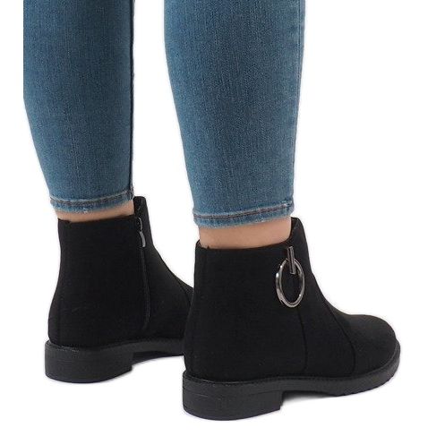 Schwarze X-36 isolierte Wildlederstiefel 1