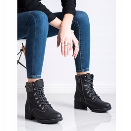 Queentina Warme Stiefel auf der Post schwarz grau 1