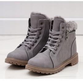 Graue Trappers isolierte Stiefel Dorfir 1