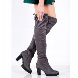 Balada Graue Overknee-Stiefel 2