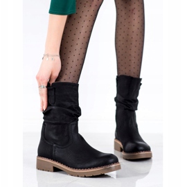 Super Mode Stiefel mit gerafftem Obermaterial schwarz 2