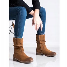 Super Mode Stiefel mit gerafftem Obermaterial braun 2