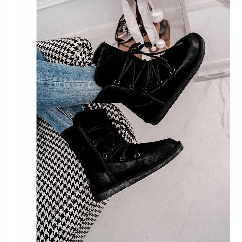 HAN Damen Schneestiefel mit Fell Schwarz Ilana 3