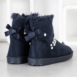 Queentina Marineblaues Mukluki mit Perlen navy blau 2