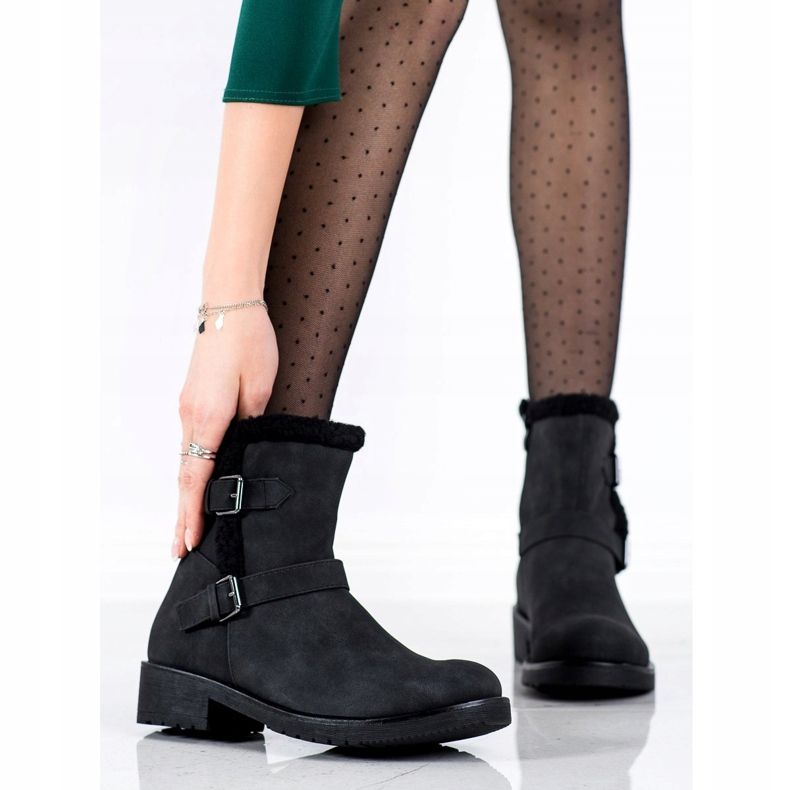 Cm Paris Schwarze Stiefel mit Schnallen 2