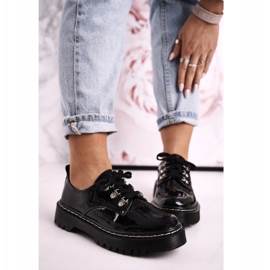 S.Barski Damen Oxfords Schuhe On The Platform S. Barski HX15 Lackiert Schwarz 1