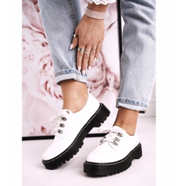 S.Barski Damen Brogues Oxfords On the Platform S. Barski HX15 Lackiert Weiß 1