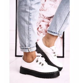 S.Barski Damen Brogues Oxfords On the Platform S. Barski HX15 Lackiert Weiß 2