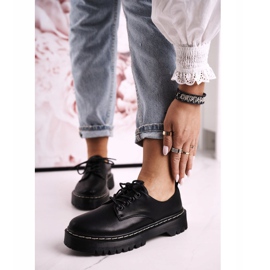 Klassische Oxfords-Schuhe für Damen auf der S.Barski HX62 Black Platform schwarz 2