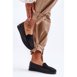 Damen Classic Leder Loafer S.Barski LR97630 Schwarz 1