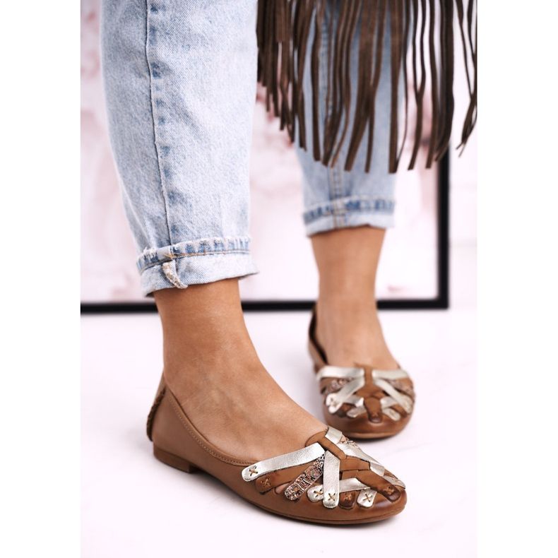 Damen Leder Ballerinas Maciejka Rot 01358 braun 2