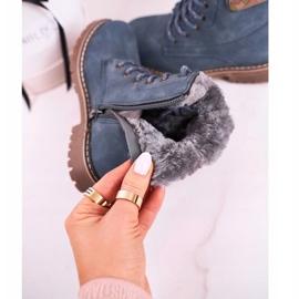 Apawwa Kinderstiefel Trappers mit Fell gewärmt Blue London beige braun navy blau 1