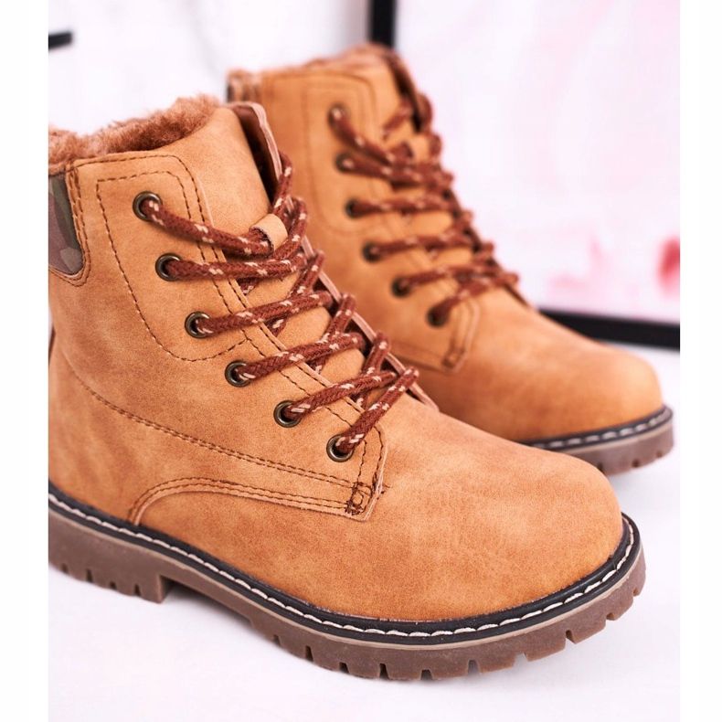 Apawwa Kinderstiefel Trappers mit Fell gewärmt Camel London beige braun 2