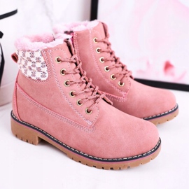 Apawwa Kinderstiefel Trappers mit Fell isoliert Pink Forest rosa 2