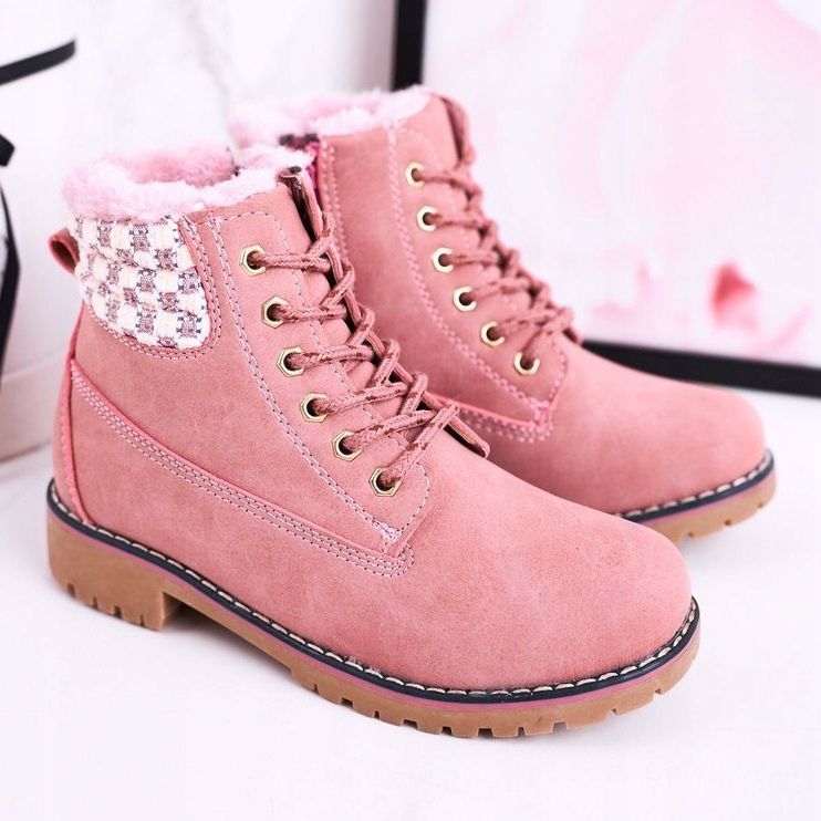 Apawwa Kinderstiefel Trappers mit Fell isoliert Pink Forest rosa 2