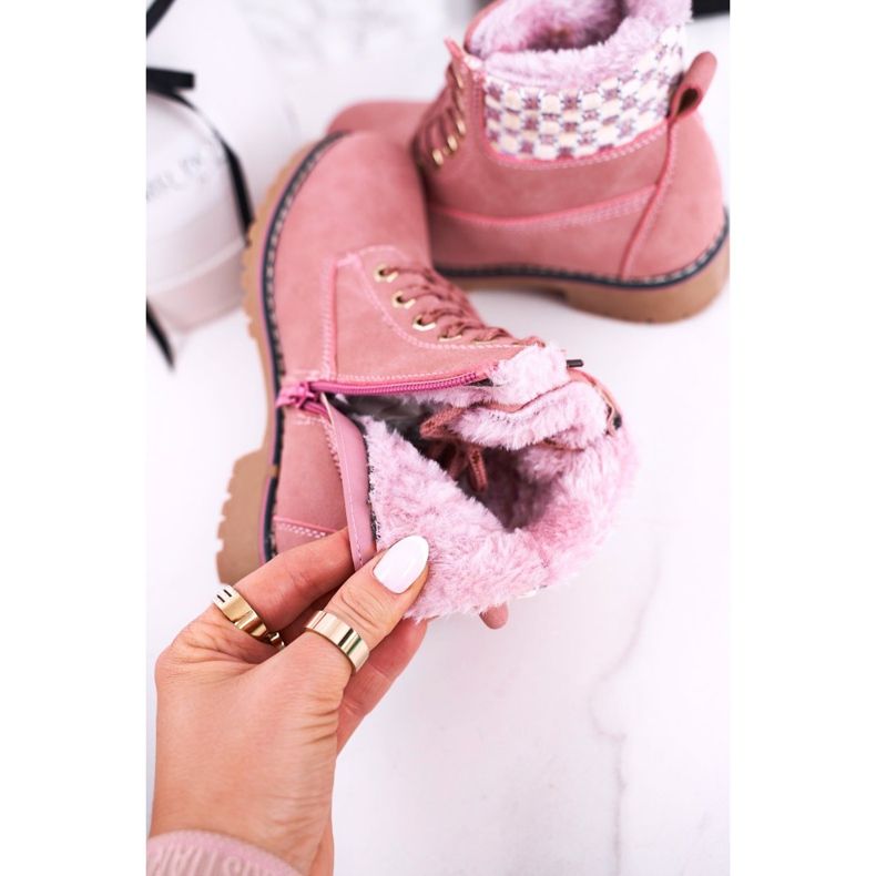 Apawwa Kinderstiefel Trappers mit Fell isoliert Pink Forest rosa 1