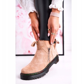 Chelsea Boots für Damen mit bunten Nähten Wildleder Beige Addison 2