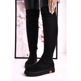 Hohe Stiefel für Damen Wildleder Schwarz Gracelyn 2