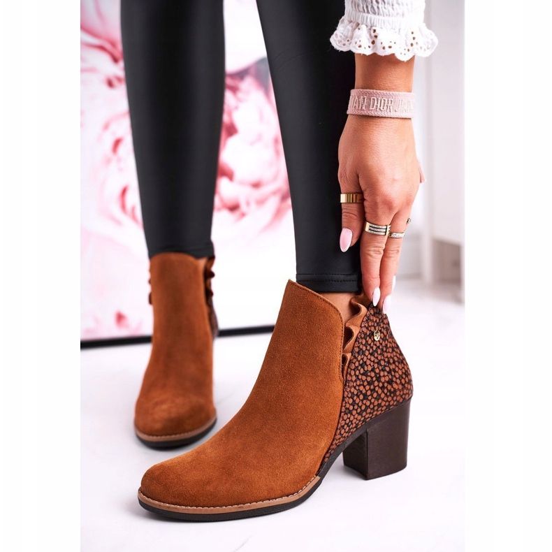 Damen Lederstiefel auf hohem Absatz Maciejka Rot 04833 braun 2