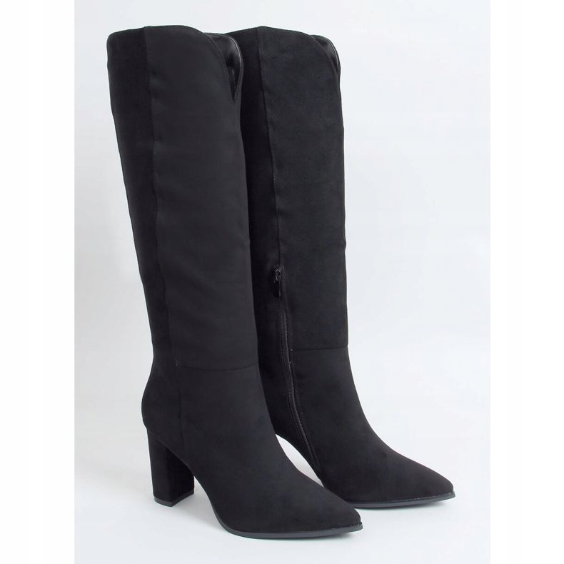 Klassische Stiefel mit Cut-Out schwarz RB89P Black 1